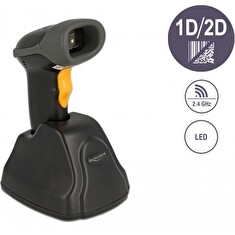 Delock Čtečka čárových kódů 2,4 GHz, 1D a 2D, s nabíjecí stanicí