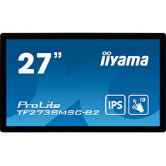 27" iiyama TF2738MSC-B2: IPS, FullHD, capacitive, 10P, 500cd/m2, DP, HDMI, DVI, 16/7, IP1X, černý