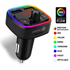 CONNECT IT CarRGB Bezdrátový FM transmitter, 2xUSB+MicroSD, ČERNÝ