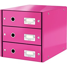 LEITZ Zásuvkový box Click&Store, 3 zásuvky, růžová
