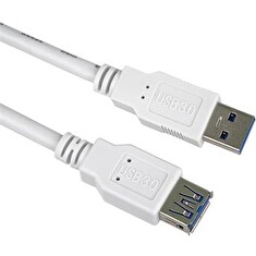 PremiumCord Prodlužovací kabel USB 3.0 Super-speed 5Gbps A-A, MF, 9pin, 0,5m bílá