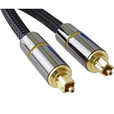 PremiumCord Optický audio kabel Toslink, OD:7mm, Gold-metal design + Nylon 0,5m