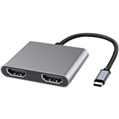 PremiumCord MST adaptér USB-C na 2x HDMI, USB3.0, PD, rozlišení 4K a FULL HD 1080p