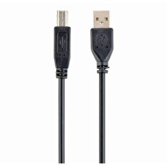 GEMBIRD Kabel USB A-B 1,8m 2.0 HQ Black, zlacené kontakty