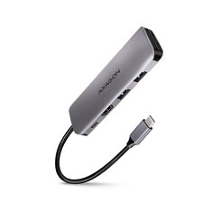 AXAGON HMC-5, USB 3.2 Gen 1 hub, porty 2x USB-A, HDMI, SD/microSD slot, PD 100W, kabel USB-C 20cm