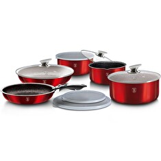 Sada nádobí Berlingerhaus s odnímatelnou rukojetí 12 ks Burgundy Metallic Line
