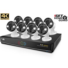 iGET HOMEGUARD HGNVK164908 - Ultra HD 4K systém s PoE napájením, 16-kanálové NVR + 8x HGNVK936CAM 4K kamera