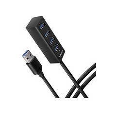 AXAGON HUE-M1AL, 4x USB 3.2 Gen 1 MINI hub, kovový, kabel USB-A 1.2m