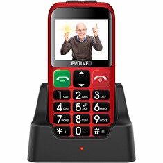 EVOLVEO EasyPhone EB, mobilní telefon pro seniory, červená