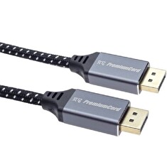 PremiumCord DisplayPort 1.4 přípojný kabel, kovové a zlacené konektory, 0,5m