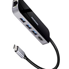 AXAGON HMC-6GL, USB 3.2 Gen 1 hub, porty 3x USB-A, HDMI 4k/30Hz, RJ-45 GLAN, PD 100W, kabel USB-C 20cm