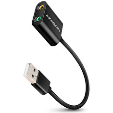 AXAGON ADA-12, USB 2.0 - externí zvuková karta, 48kHz/16-bit stereo, kovová, kabel USB-A 15 cm