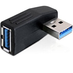 DeLock adaptér USB 3.0 samec - USB 3.0 samice pod úhelem 90° horizontálně