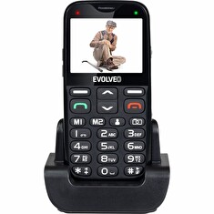 EVOLVEO EasyPhone XG, mobilní telefon pro seniory s nabíjecím stojánkem (černá barva)