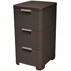 Regál Curver Style 3x14L se zásuvkami tmavě hnědý