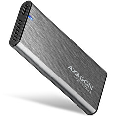 AXAGON EEM2-SG2, USB-C 3.2 Gen 2 - M.2 NVMe & SATA SSD kovový RAW box, bezšroubkový, stříbrný