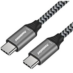 PremiumCord Kabel USB-C M/M, 100W 20V/5A 480Mbps bavlněný oplet, 1m