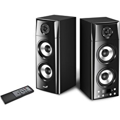 Genius SP-HF2800 BT, Reproduktory, 2.0, 60W, Bluetooth, TWS technologie, dřevěné, USB, dálkové ovládání, černé