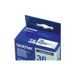 Brother - TZe-263, bílá / modrá (36mm, laminovaná)