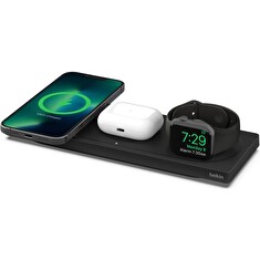 Belkin Bezdrátová nabíjecí podložka BoostCharge Pro 3v1 s MagSafe černá