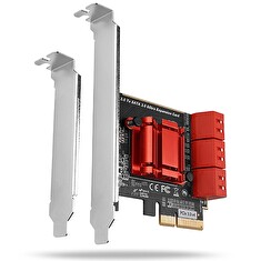 AXAGON PCES-SA6, PCIe řadič - 6x interní SATA 6G port, ASM1166, SP & LP