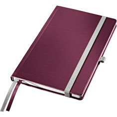 LEITZ Zápisník STYLE A5, tvrdé desky, čtverečkovaný, granátově červená