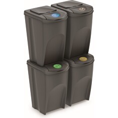 Odpadkový koš Prosperplast SORTIBOX 4 x 35 l šedý
