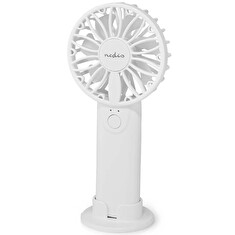 NEDIS ruční ventilátor/ průměr 6 cm/ výkon 0,9 W/ 2 rychlosti/ plast/ bílý