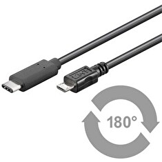 PremiumCord Kabel USB 3.1 konektor C/male - USB 2.0 konektor Micro-B/male, 0,6m