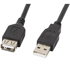 LANBERG USB-A M / F 2.0 kabel 3m, černý