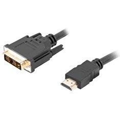 LANBERG HDMI (M) na DVI-D (M) (18+1) kabel 0,5m, černý, zlacené konektory