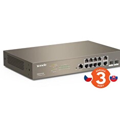 Tenda TEG5312F - L3 Managed Gigabit Switch, 10x RJ45 10/100/1000 Mb/s, 2x SFP 1 Gb/s