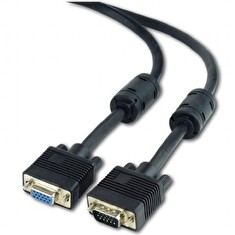 GEMBIRD Kabel prodlouž mon 15M/15F VGA 1,8m stíněný ferrity, černý
