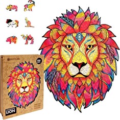 Puzzle dřevěné, barevné - Tajemný lev