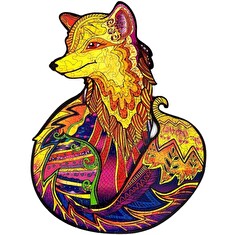 Puzzle Puzzler dřevěné, barevné - Tajemná liška
