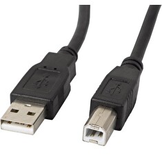 LANBERG USB-A (M) na USB-B (M) 2.0 kabel 1,8m, černý