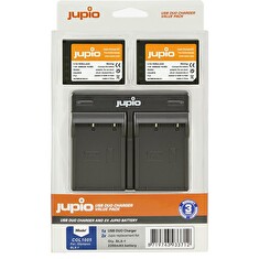 Set Jupio 2x Battery BLX-1 2280mAh + USB Dual Charger pro OM system