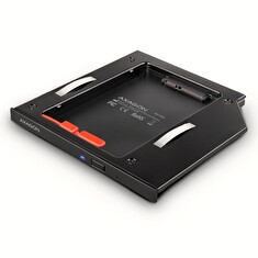 Axagon RSS-CD09 ODD, Rámeček do slotu optické mechaniky pro 2.5“ SSD/HDD, LED, 9.5 mm, hliníkový