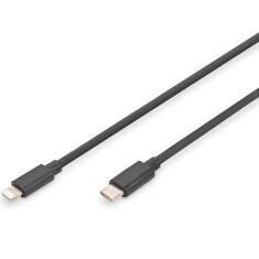 DIGITUS Pružinový kabel USB - C na Lightnig MFI C94 TPU USB 2.0, PD20W Max. 1m