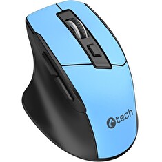 C-TECH myš Ergo WLM-05, bezdrátová, 1600DPI, 6 tlačítek, USB nano receiver, modrá