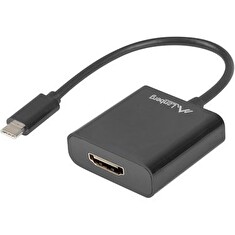 LANBERG USB-C(M) 3.1 na HDMI(F) adaptér kabel 15CM (Displayport ALT MODE) černý