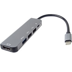 PremiumCord USB-C na HDMI + USB3.0 + 2x USB2.0 + PD(power delivery) adaptér