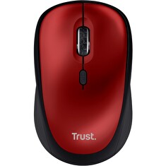 TRUST YVI+/Kancelářská/Optická/Pro praváky/1 600 DPI/Bezdrátová USB/Červená