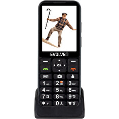 EVOLVEO EasyPhone LT, mobilní telefon pro seniory s nabíjecím stojánkem (černá barva)