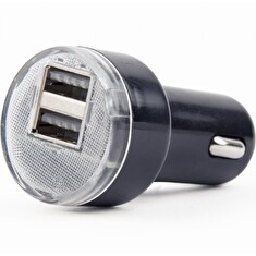 Gembird 2x USB nabíječka do auta 2,1A, černá