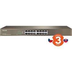 Tenda TEG1016G - 16-port Gigabit Ethernet Switch, 10/100/1000 Mbps, Fanless, Rackmount, Kov