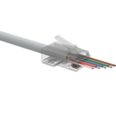 Univerzální EASY konektor RJ45 CAT6 UTP 8p8c na drát i licnu SXRJ45-6-UTP-EASY