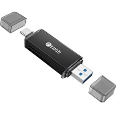 Čtečka karet C-tech UCR-02-AL, USB 3.0 TYPE A/ TYPE C, SD/micro SD