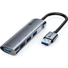 HUB USB C-tech UHB-U3-AL, 4x USB 3.2 Gen 1, hliníkové tělo