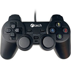 C-TECH Gamepad Callon pro PC/PS3, 2x analog, X-input, vibrační, 1,8m kabel, USB